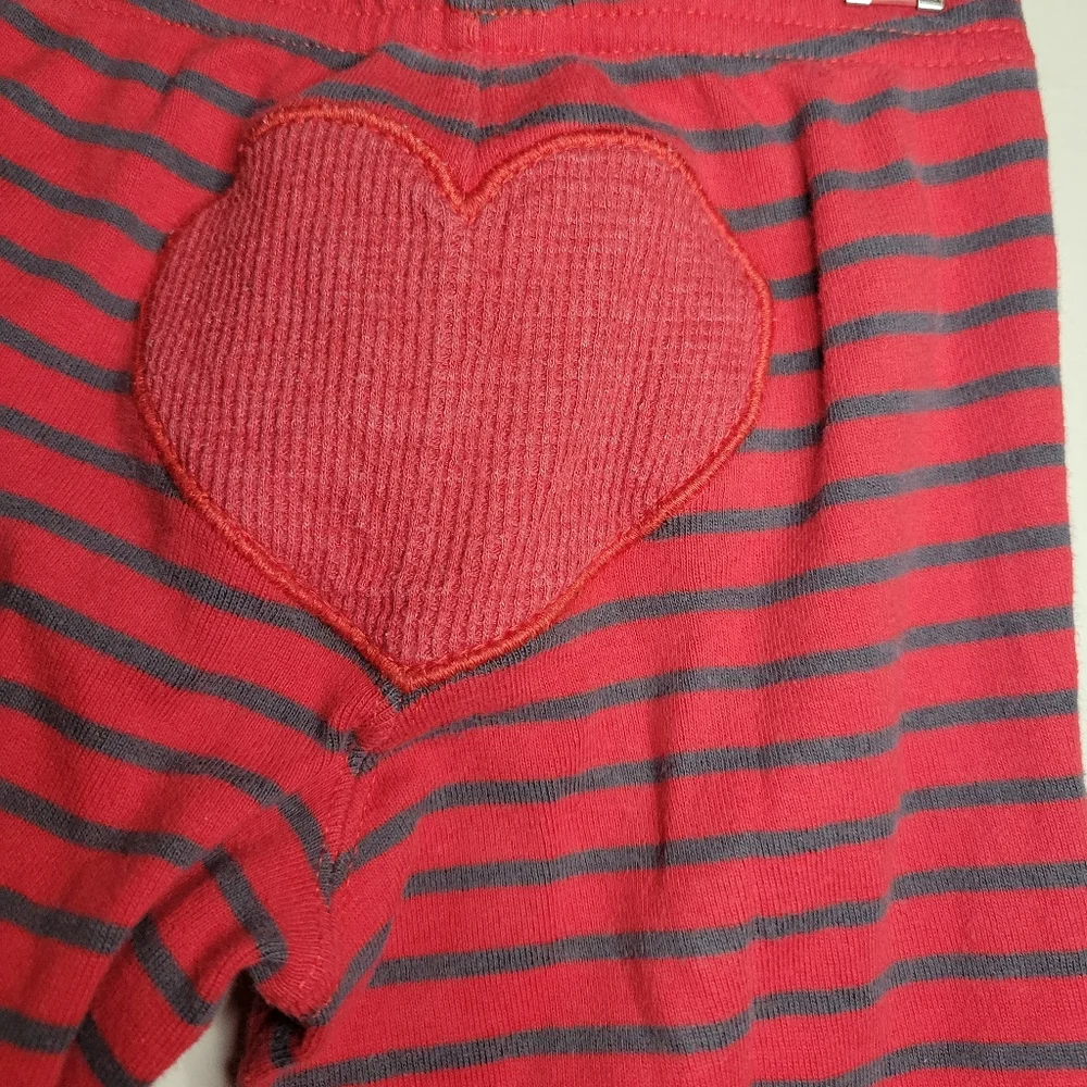 carters 12 months red and blue striped heart leggings